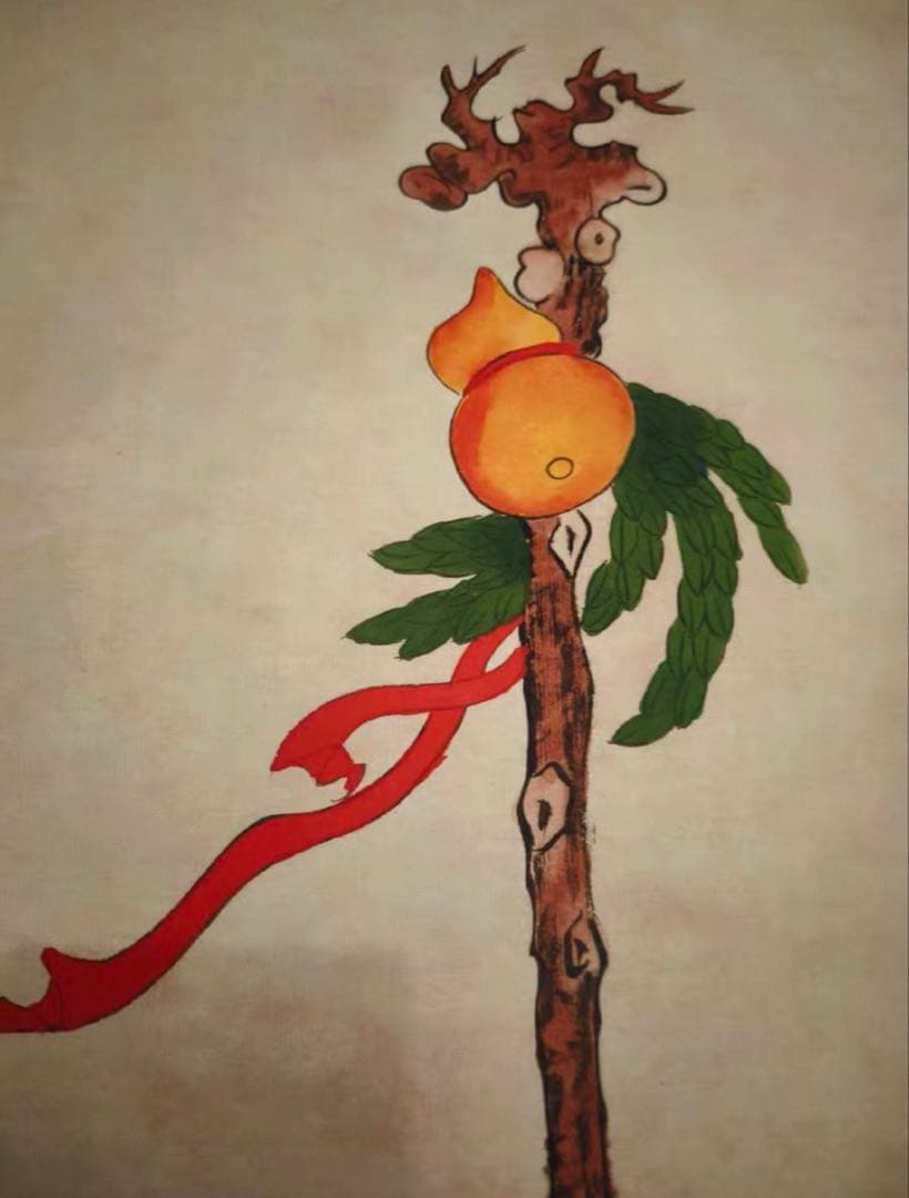 【中国古画名作】沈周 戯童翁 図 掛軸｜吉祥人物画・長寿祈願｜宣紙 中堂｜床の間