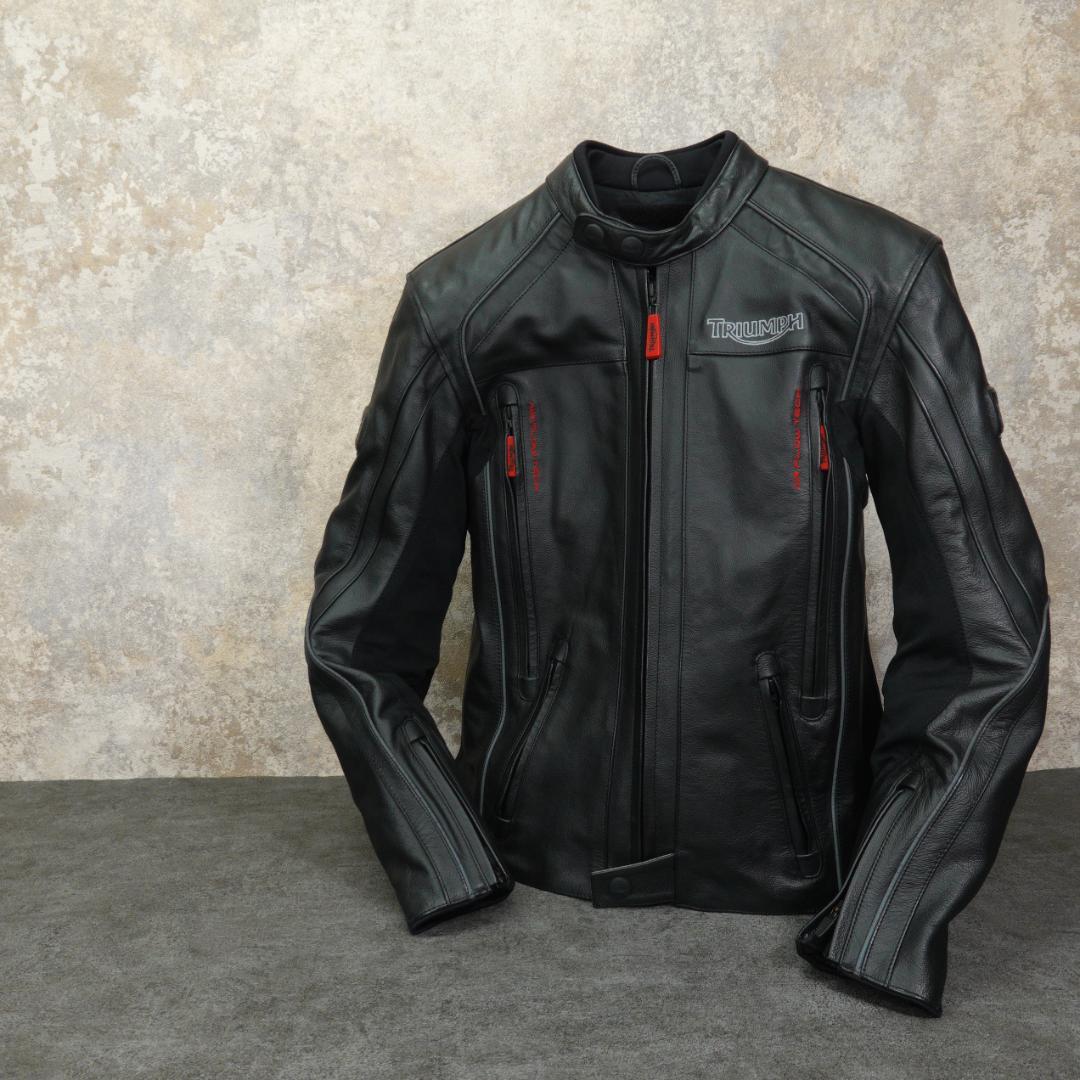 TRIUMPH シングルレザーライダースジャケット 38 ブラック