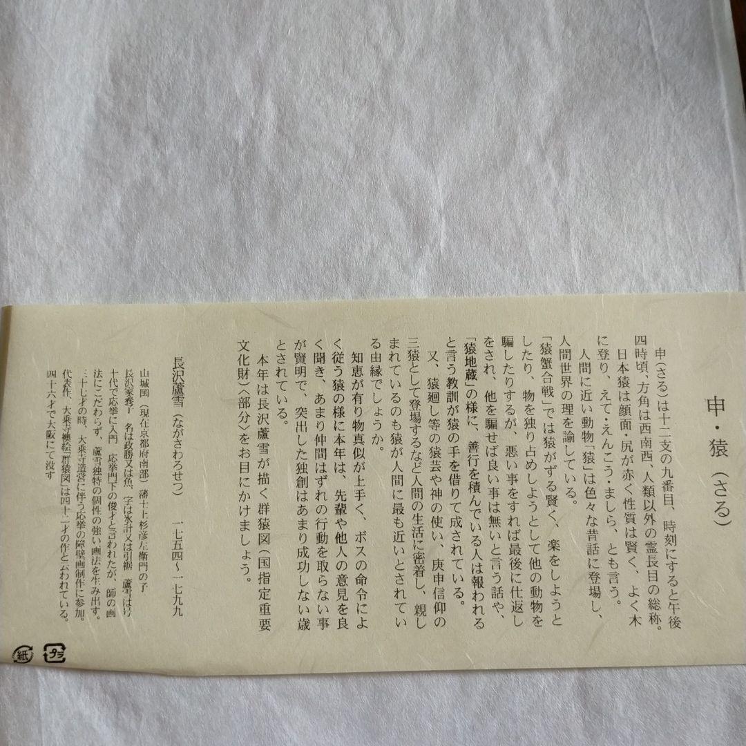 長沢蘆雪 色紙 申・猿