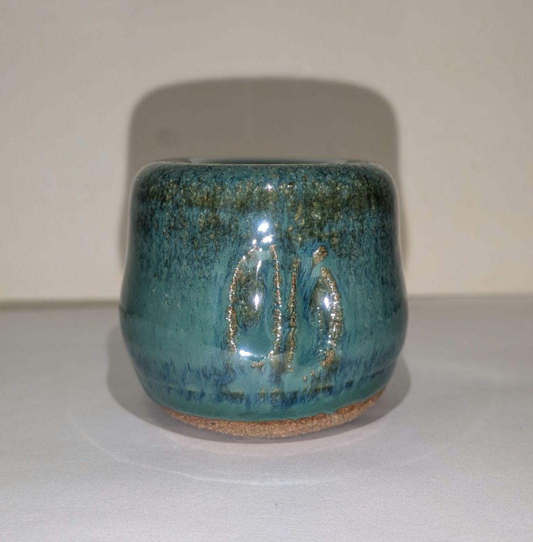 熊谷保興』緑釉 つくね蓋置 遠州七窯上野焼 熊谷本窯 茶道具 共箱