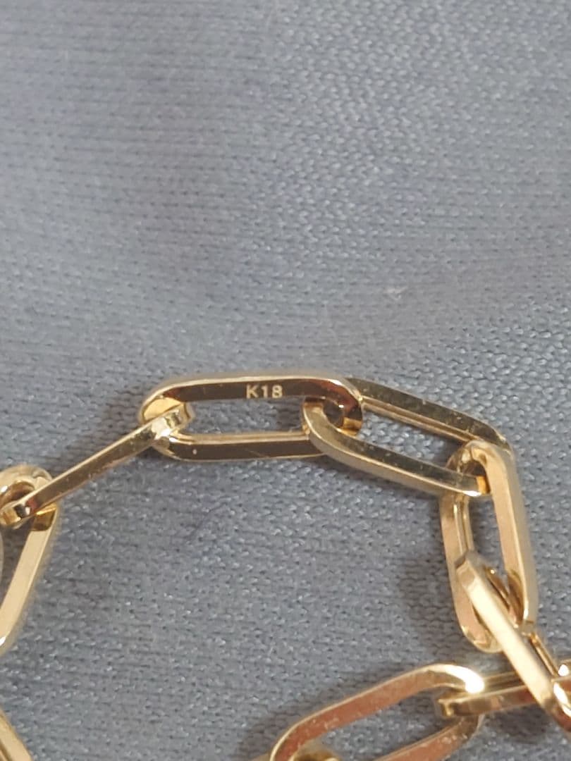 【♥︎Mhr♥︎】K18YGペーパークリップチェーンリング　Lサイズ