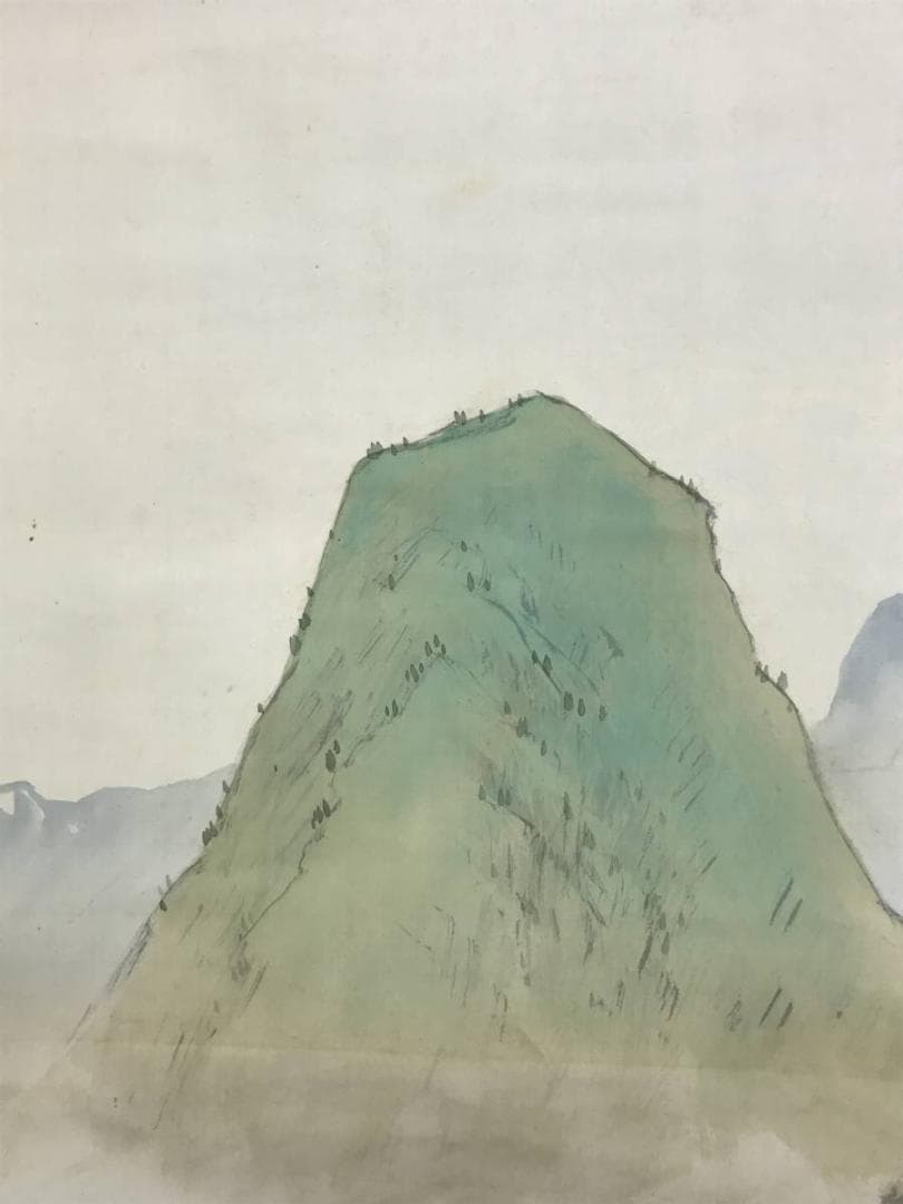 【真作】押田翠雨/春馬人物図/山水図/春景山水図/掛軸☆宝船☆AD-650