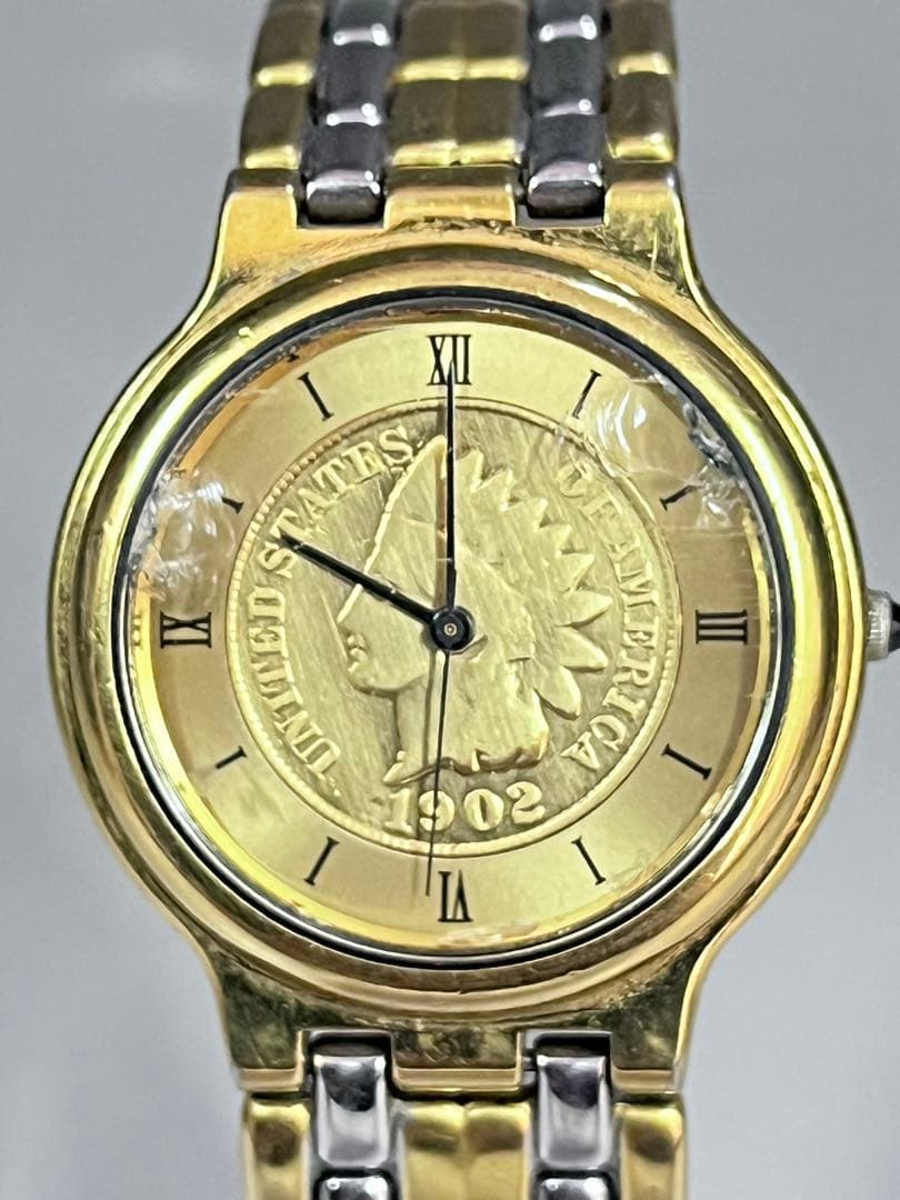 E382 金貨腕時計　Lune腕時計　ウォッチ　ゴールド腕時計　金貨