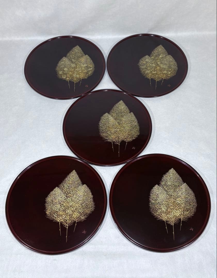 輪島塗　松井義明作　卓上膳　五客　美品　共箱　茶道具　懐石道具　送料込