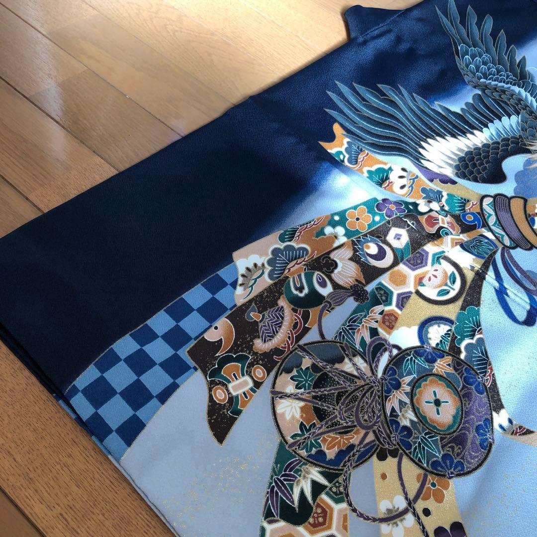 七五三用 鷹と波模様の着物