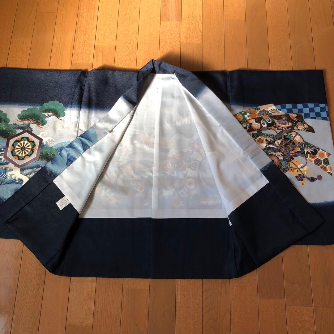 七五三用 鷹と波模様の着物