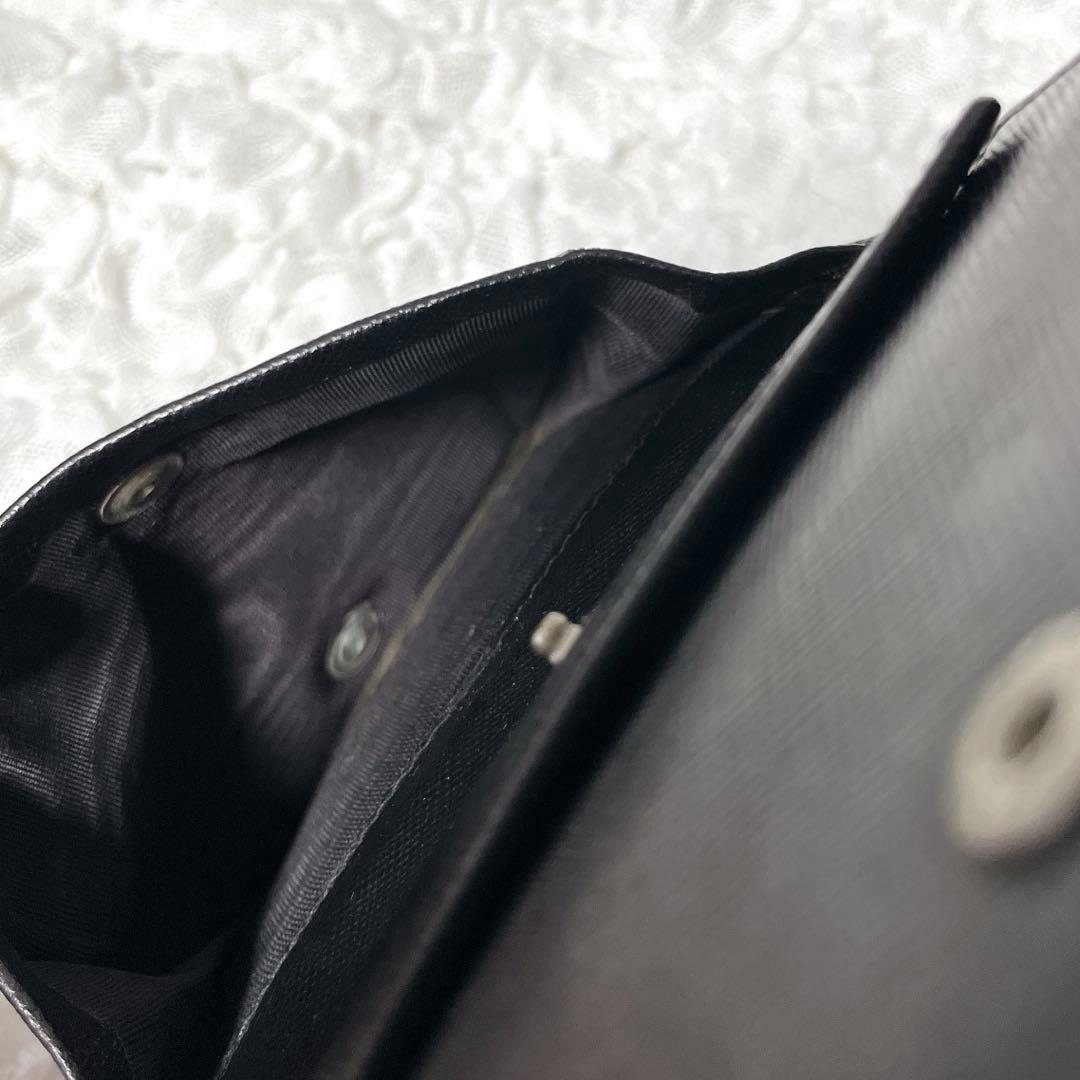 PRADA ブラック 三つ折り　財布　三角　トライアングル　コンパクト　小銭入れ