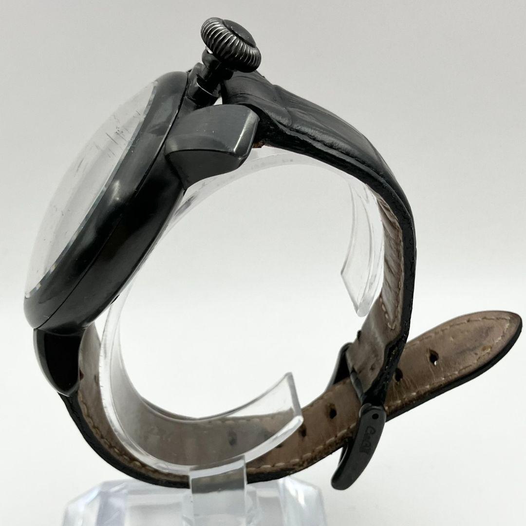 稼働品 ガガミラノ マヌアーレ 48ｍｍ 手巻き オールブラック 腕時計