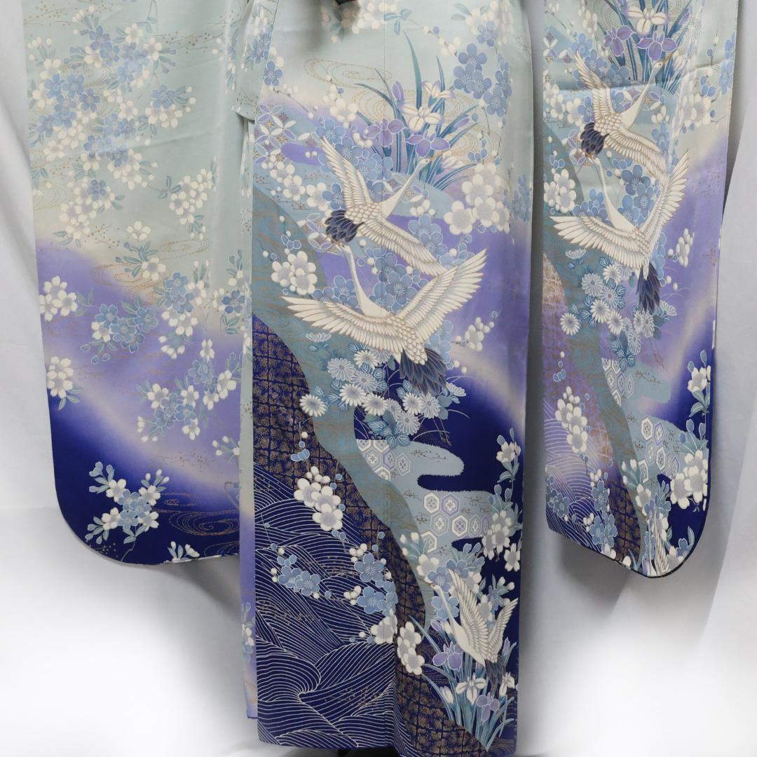 清楚！人気の水色！◇ 振袖7点セット153cm ◇フルセット三松成人式iH22