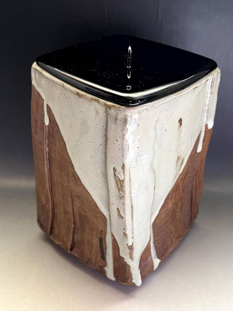 水指□仁清四方水指 三代蔵六識 二代「真清水蔵