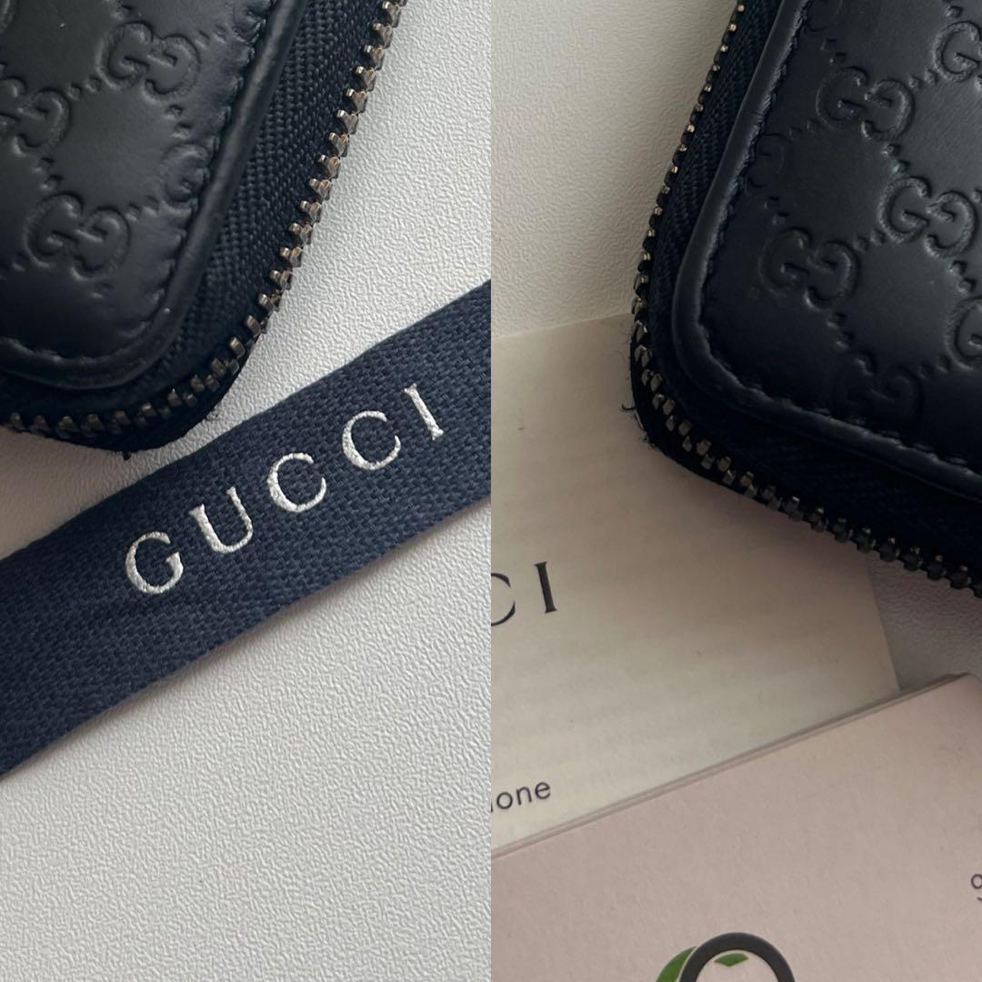 20 美品 GUCCI グッチ マイクロシマ 小銭入れ 財布 カードケース