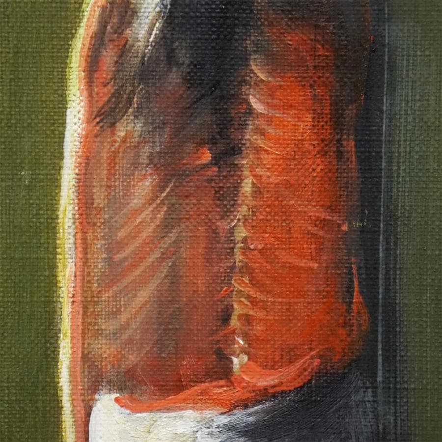 リアリズム【らん】肉筆油彩画作者不詳