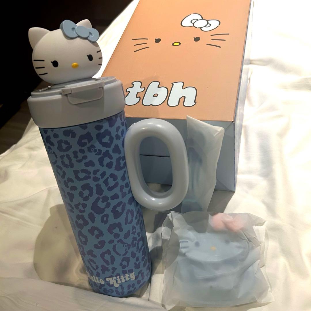 Hellokitty×tbh】 チャーム付 ヒョウ柄 保温ボトル 中国限定