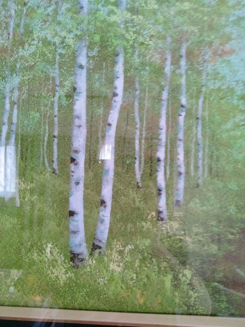 絵画　白樺林　Yoshida作