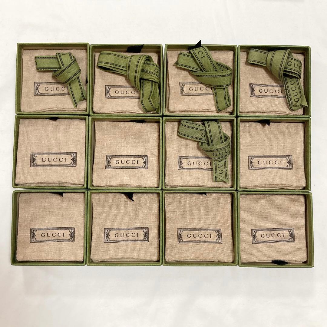 美品 グッチ 現行品 保存袋&空箱 12個セット アクセサリー入れ ケース 麻