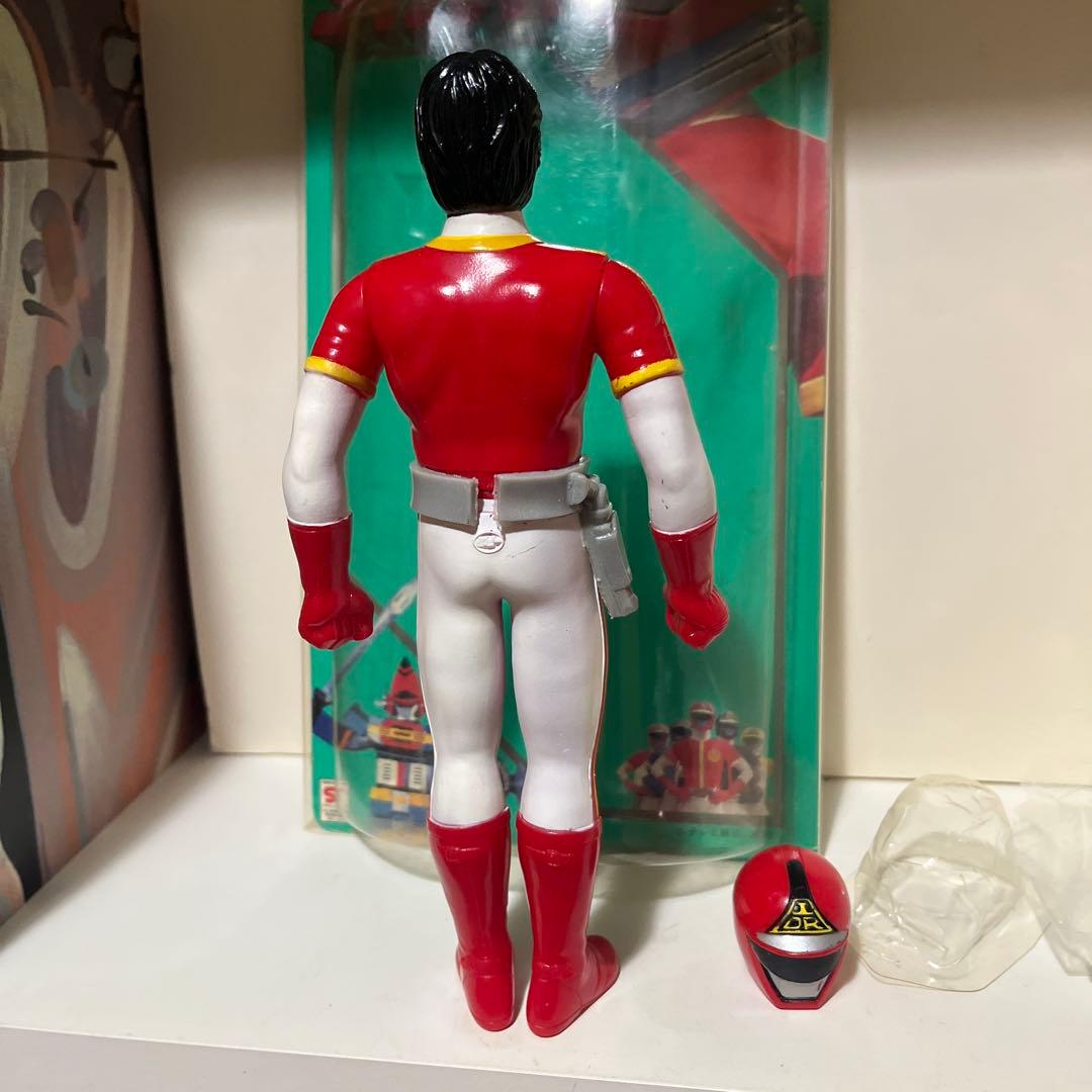 ポピー製 科学戦隊ダイナマン ダイナレッド 面取れ ソフビ フィギュア 当時物