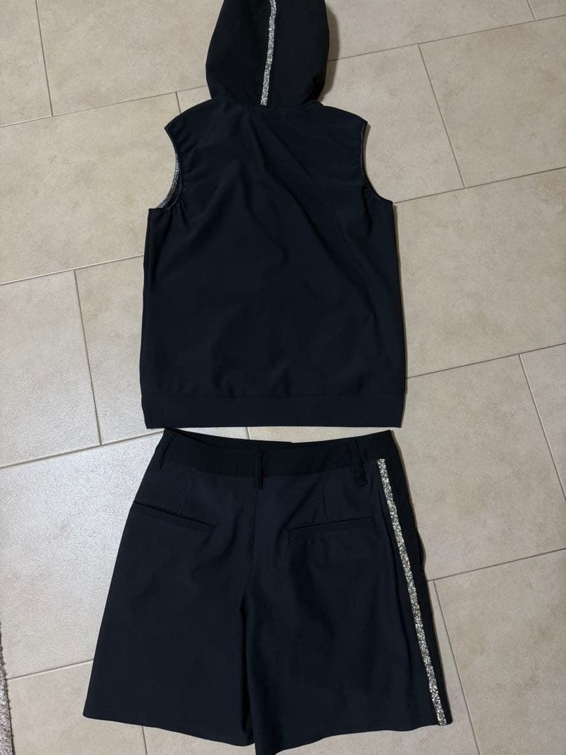 DANCEWITHDRAGONダンスウィズドラゴンフードベストパンツセットアップ