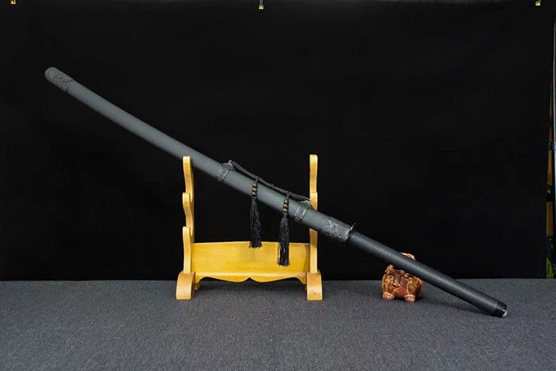 【黒逆苗刀】繍春刀 牛尾刀 苗刀 手鍛造打 鋼刀 冷兵器 古兵器 武具 刀装具