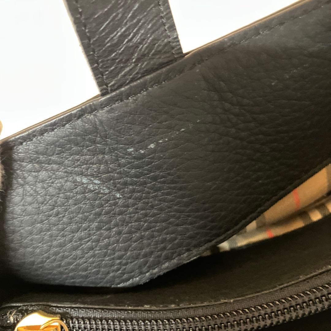 E22 Burberry バーバリー レザー トートバッグ ハンドバッグ