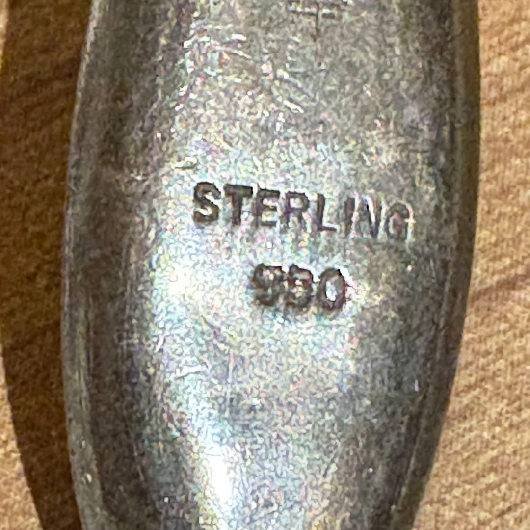 レトロ アンティーク 手鏡 ミラー 銀製 sterling 950？ 約10cm