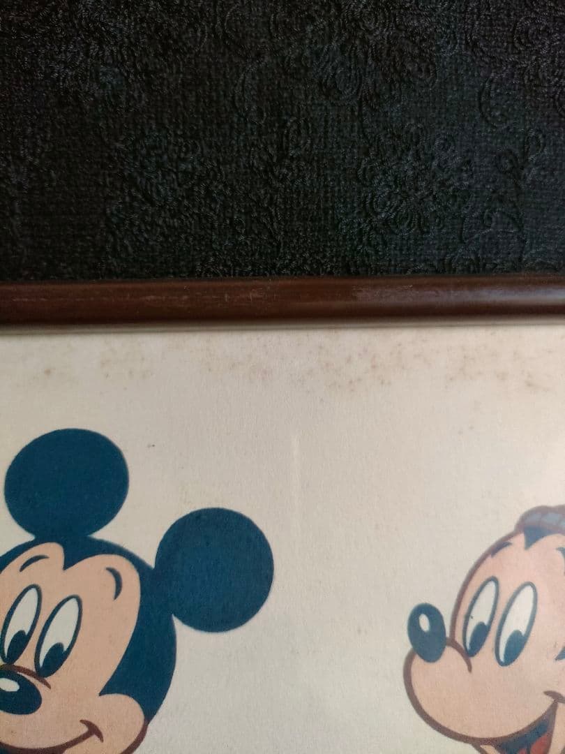 ヴィンテージ　ミッキーマウス アートワーク 木製フレーム付き