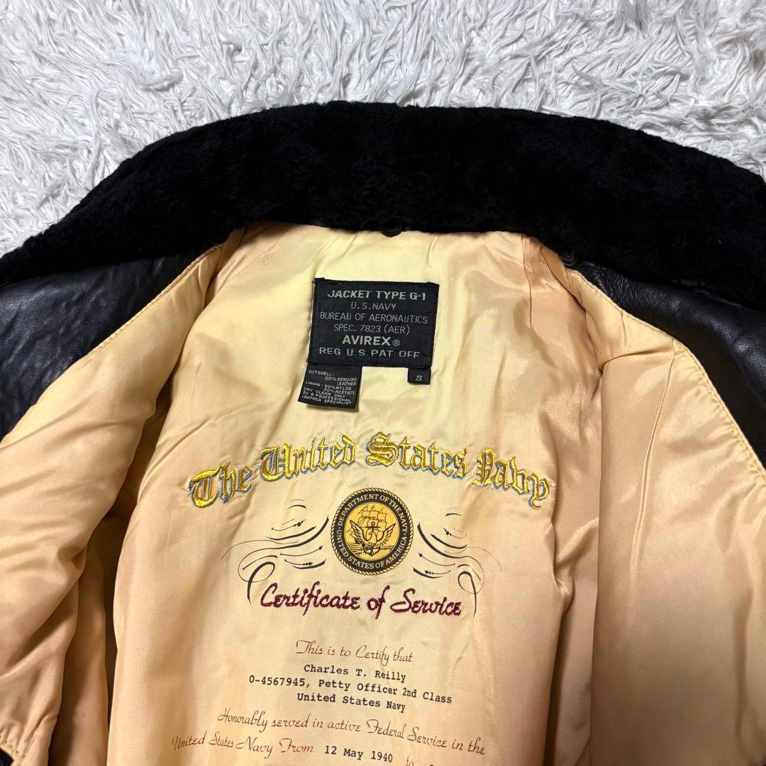 新品未使用】AVILEX 7823 G1 ボア付きフライトジャケット ブラック