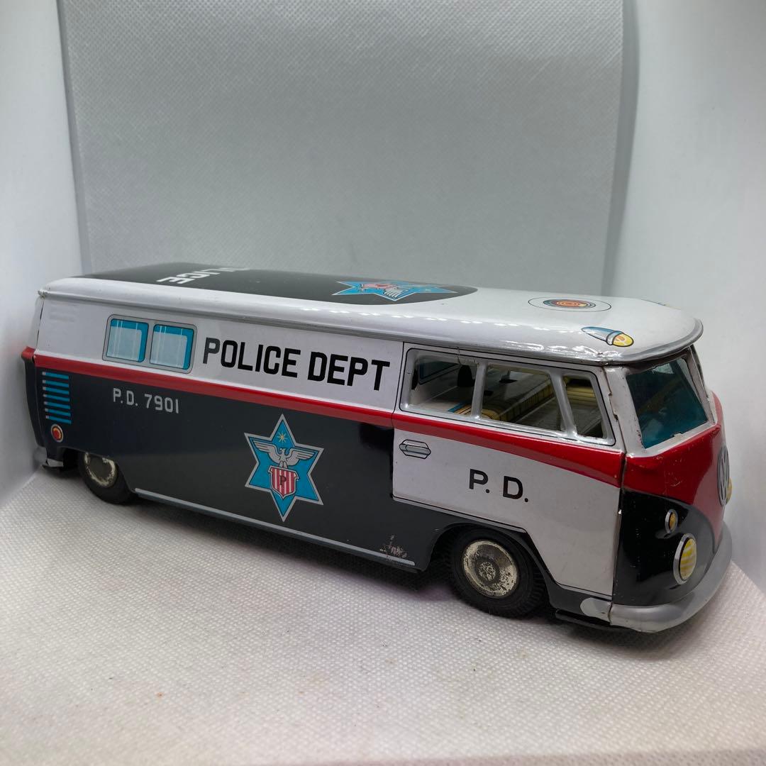 日本製 ワーゲン バス ポリス ブリキ自動車 レトロ VW POLICE