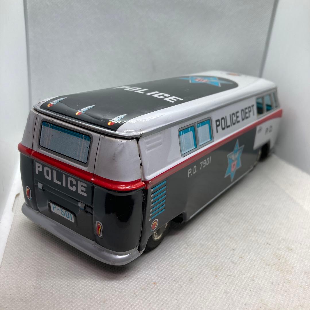 日本製 ワーゲン バス ポリス ブリキ自動車 レトロ VW POLICE