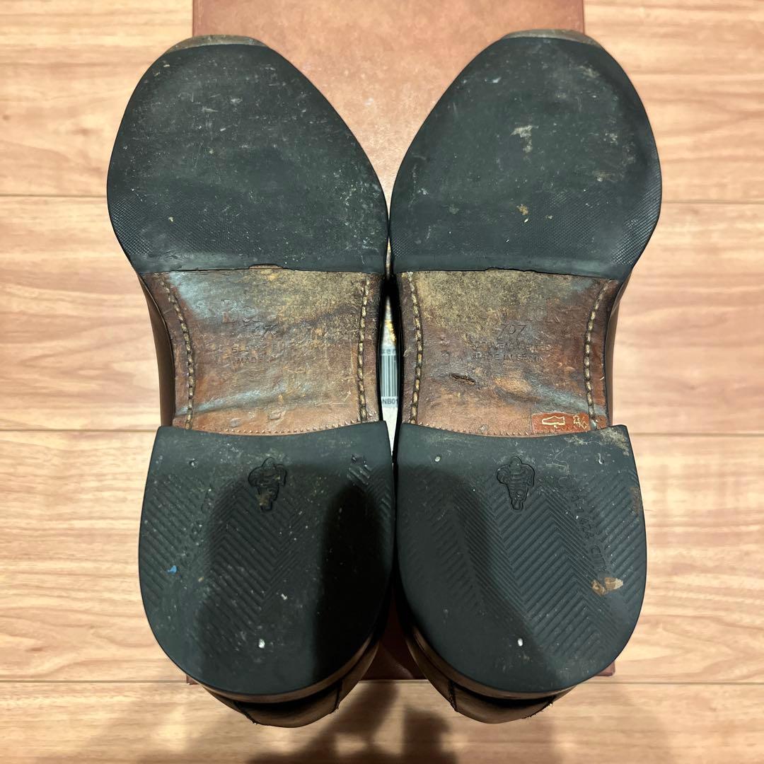 【中古】スペイン製 Berwick ブラックレザー ストレートチップ