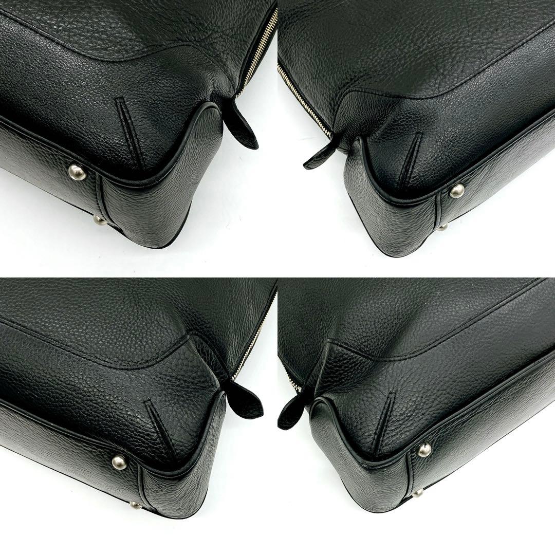 専用美品【PELLE MORBIDA】ビジネスバッグ　ブラック　レザー　シルバー