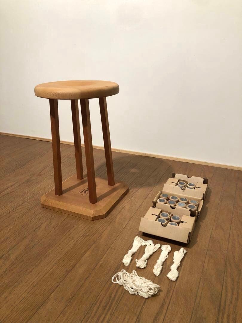 雅流 組紐台 丸台 組台 おもり 糸付き 組紐道具 無垢材 ③