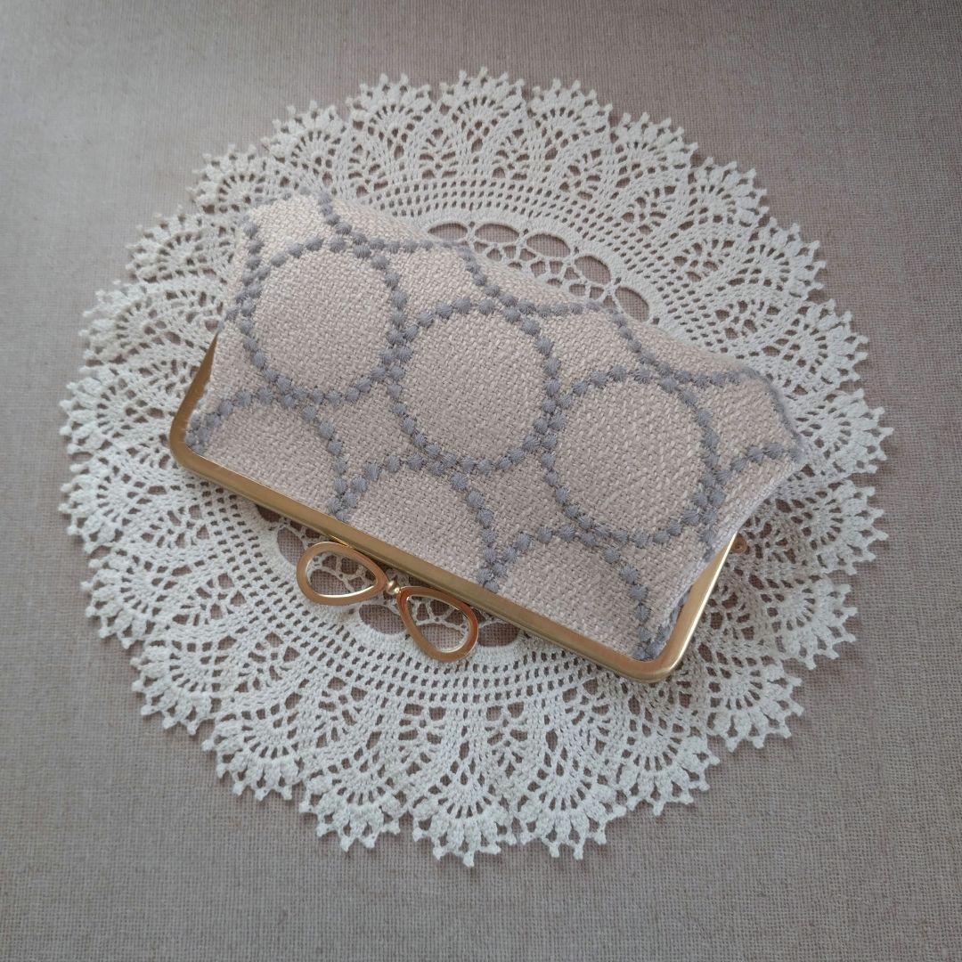 1240 ミナペルホネン tambourine ジョーゼット 親子がま口長財布