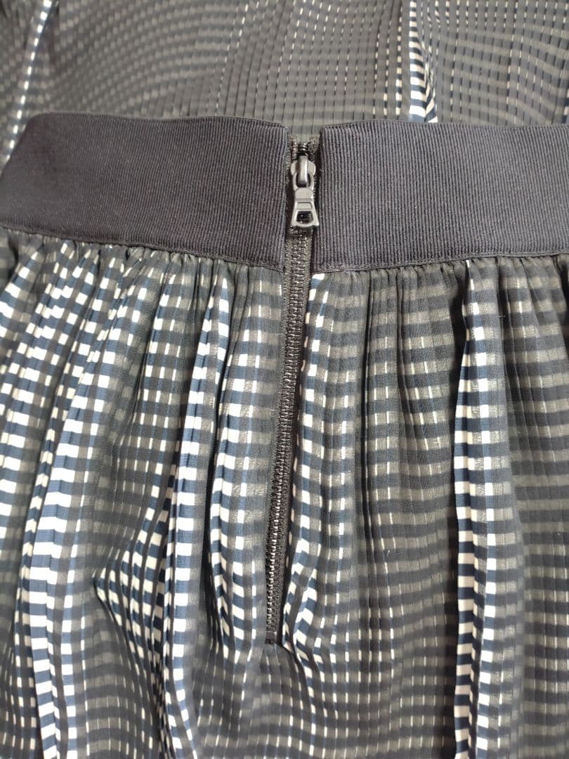 アリスアンドオリビア シフォンチェック プリーツスカート