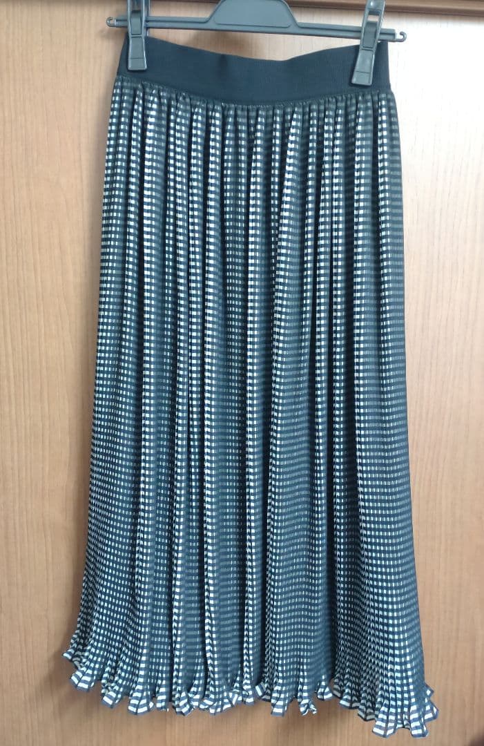 アリスアンドオリビア シフォンチェック プリーツスカート