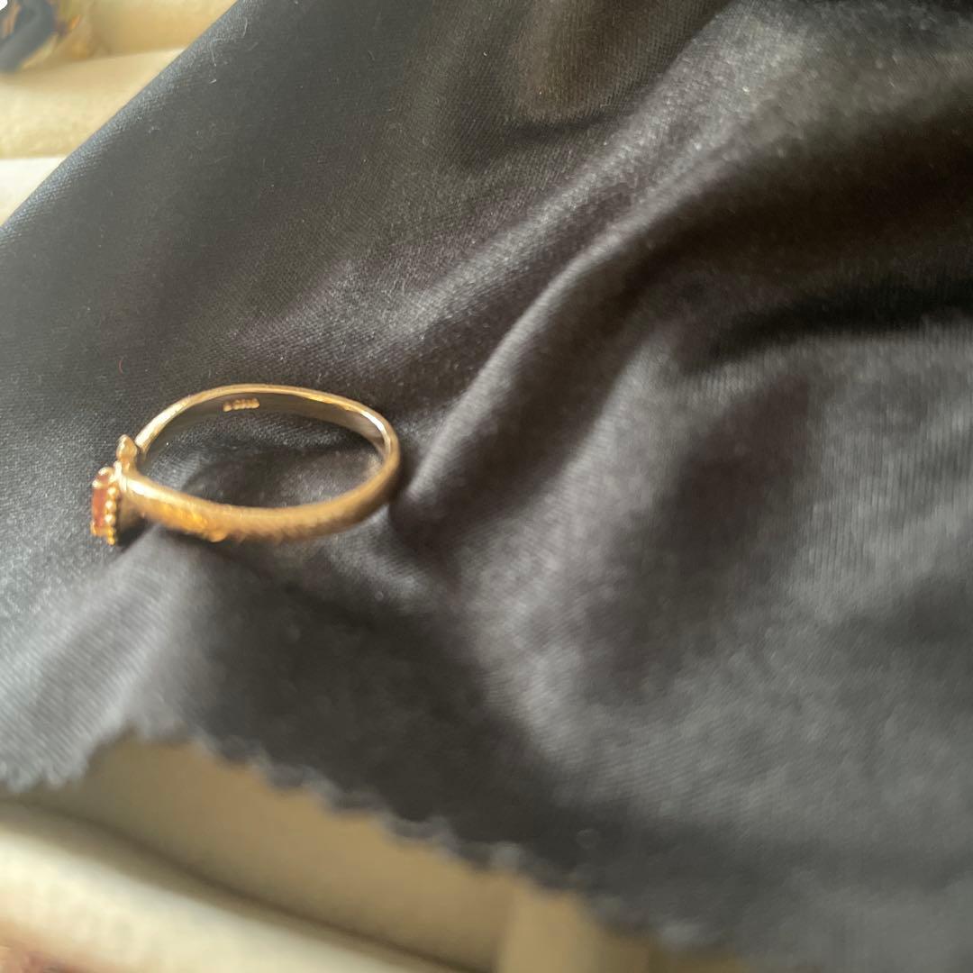 ゴールド ピンクストーン リング10金　11号