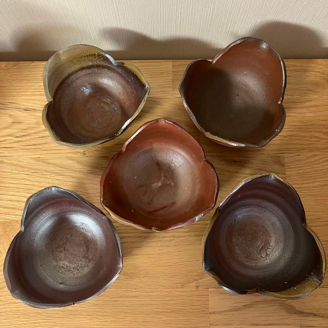 備前焼 山本和泉造 割山椒 向付 5客