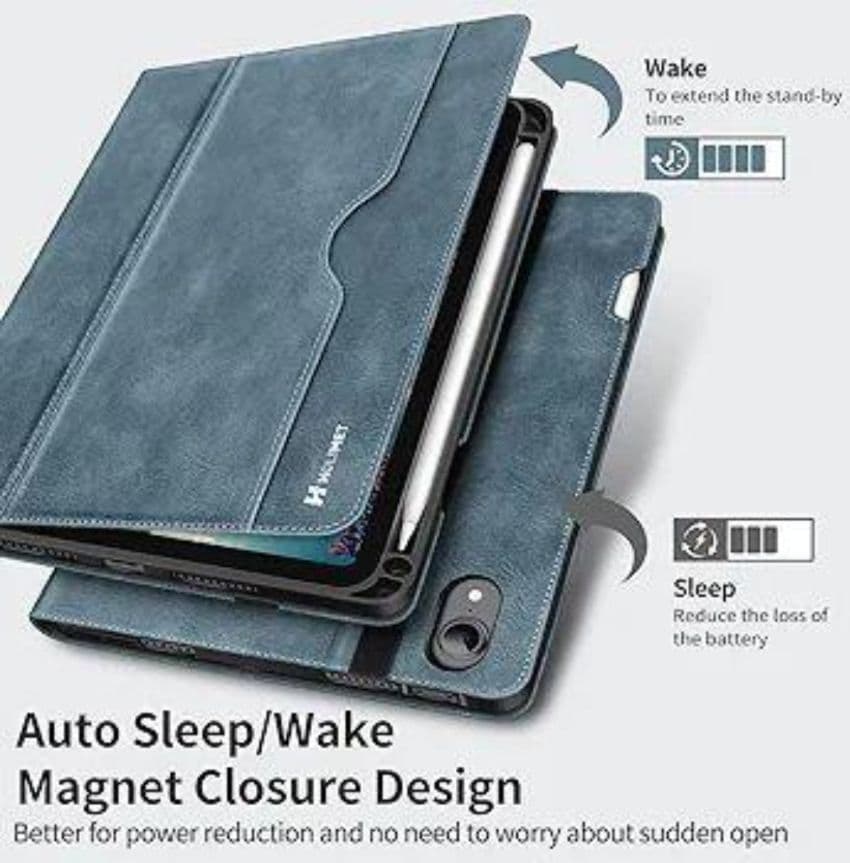 iPad Mini 第6世代2021ケース ブルー ペンシルホルダー付き ipad mini6