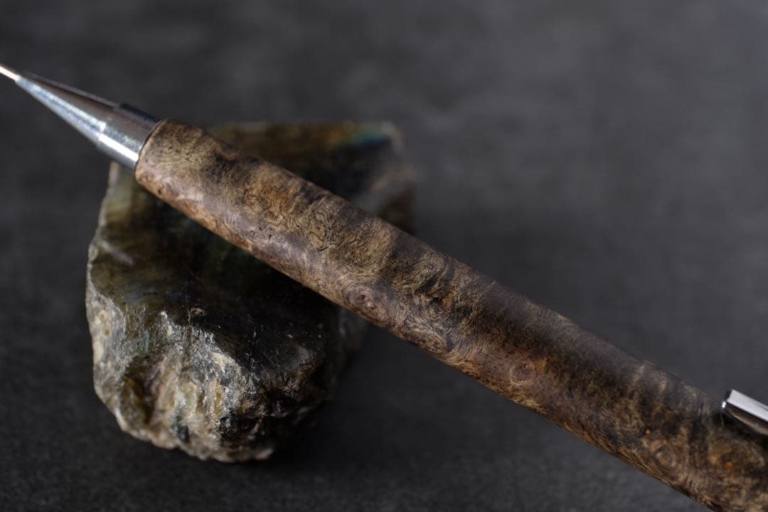 PG5木軸カスタム0199　高村杢工房 製図用シャープペンシル　花梨瘤　至高の黒