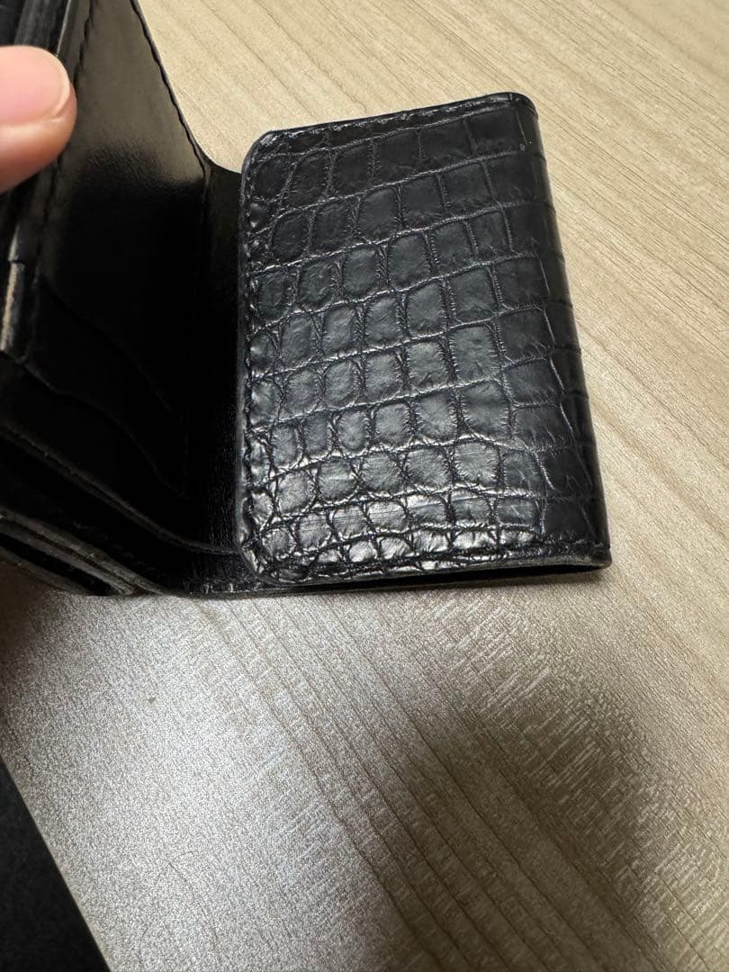 クロコダイル革　オーダー三つ折り財布