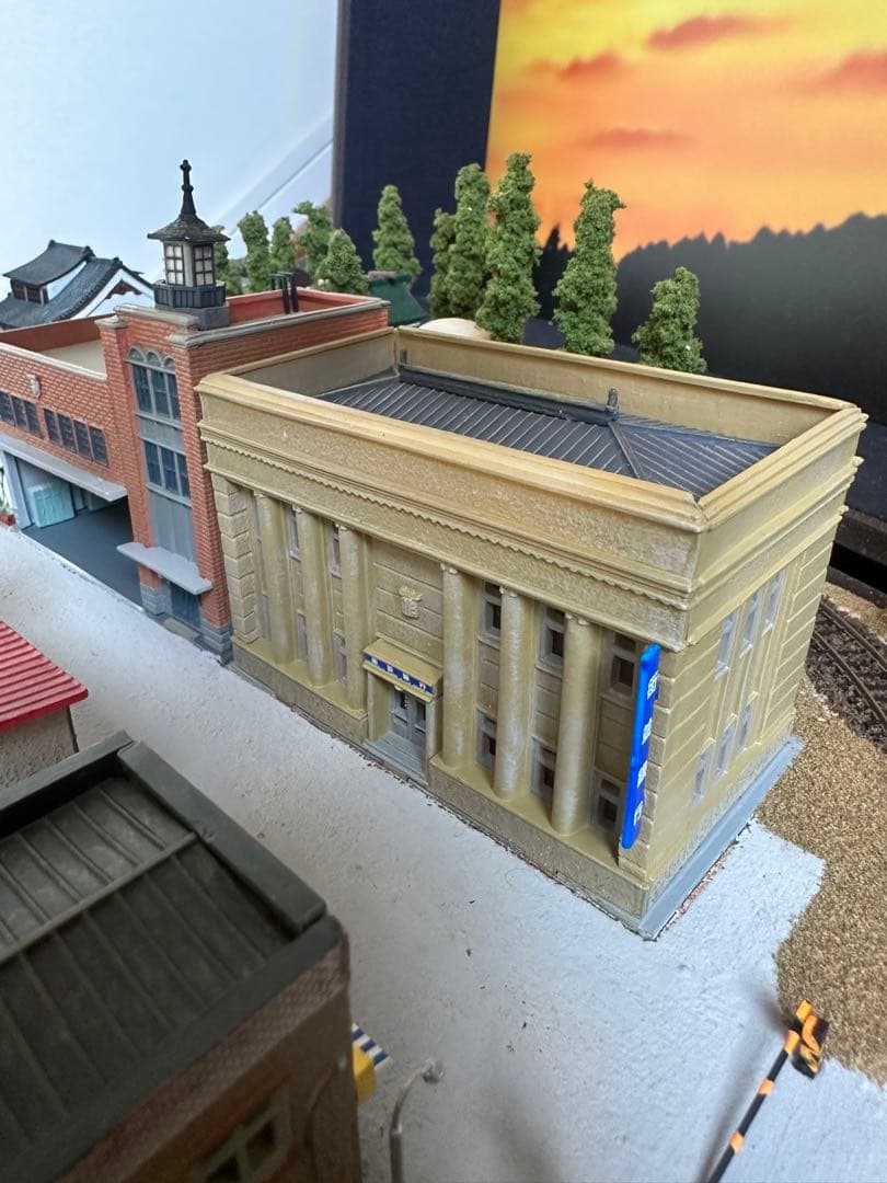 ジオラマ完成版精密鉄道風景模型 駅前横丁Nゲージ 現状品 鉄道模型完成品駅電車