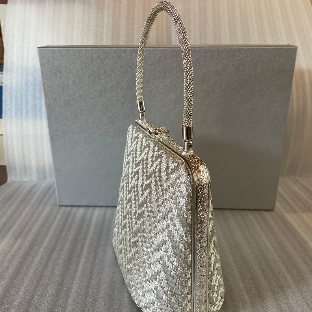 シルバー ジグザグパターン パーティーバッグ