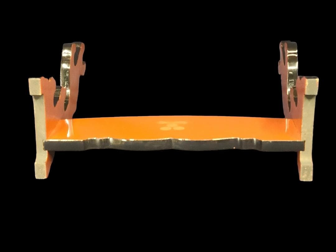 長門三つ星 家紋 刀掛け 3本掛け 約45x46x18 1.7kg 骨董1118