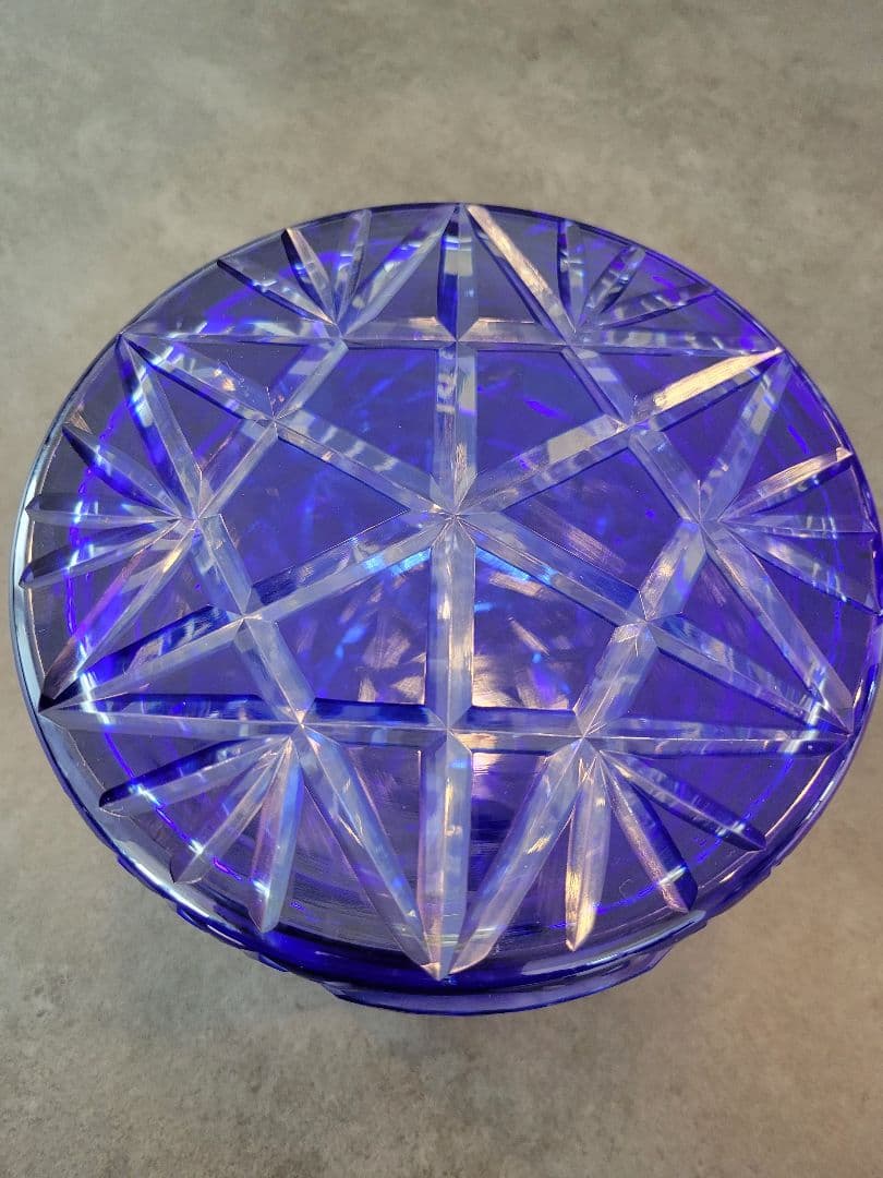 貴重】切子 ガラス器 三段重