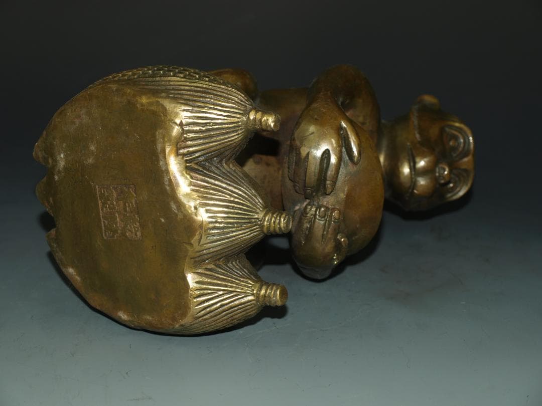 旧家整理品　中国清時代 銅製猿像※激安骨董品 N1133 C11-3