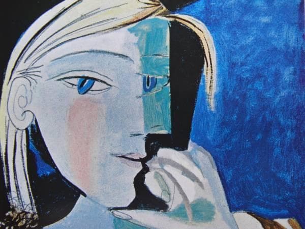 パブロ・ピカソ、碧緑色の乙女、希少限定画集画、状態良好、新品高級額装付