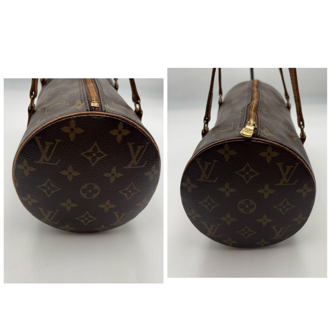 【鑑定済】ルイヴィトン　パピヨン　モノグラム　ハンドバッグ　ミニボストン　茶色