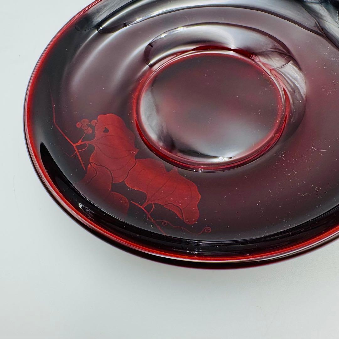 【輪島塗　五島屋謹製　蔓草　茶托五客　共箱】漆器　アンティーク　茶道具