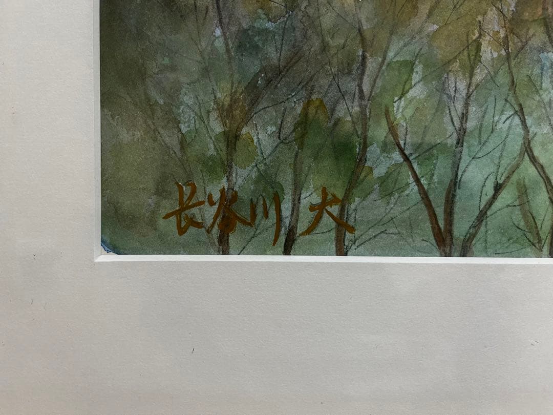 手彩色版画【朝焼け富士】原画