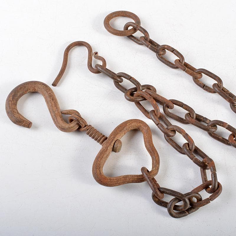 茶道具 田中敏孝作 釣釜道具 釣手 釜釻 釜鎖 一揃 共