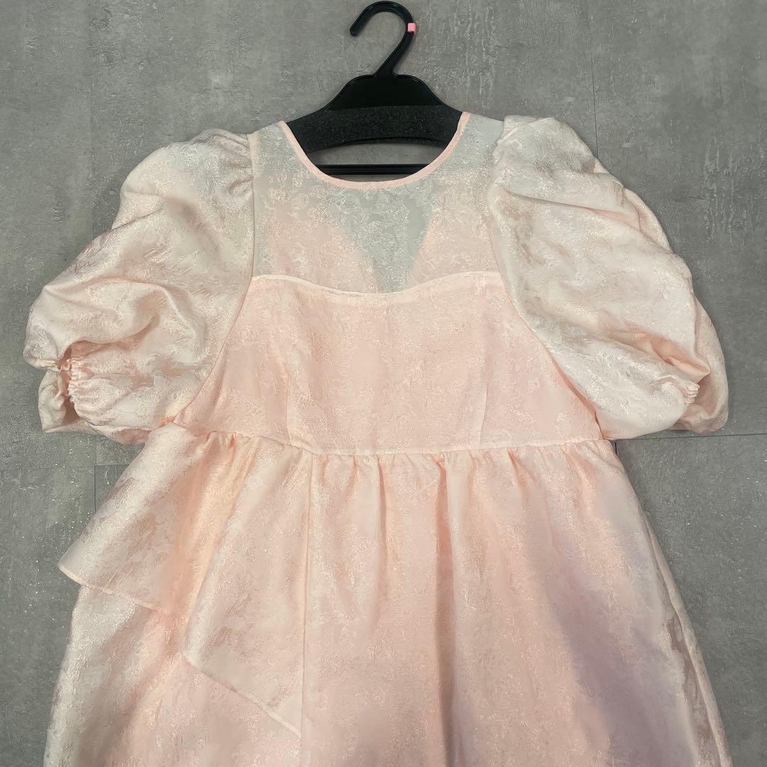 ANDRESD bubble sleeve jacquard dress ♡